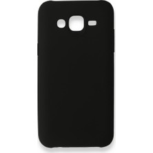 Nevarium Samsung Galaxy J5 Kılıf Yumuşak Dokulu Silikon + Ekran Koruyucu Cam Siyah