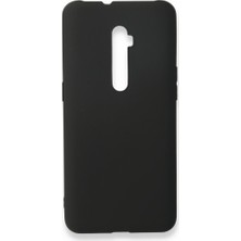 Nevarium Oppo Reno 2z Kılıf Yumuşak Dokulu Silikon + Ekran Koruyucu Cam Siyah