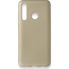 Nevarium Huawei Honor 20 Lite Kılıf Yumuşak Dokulu Silikon + Ekran Koruyucu Cam Gold