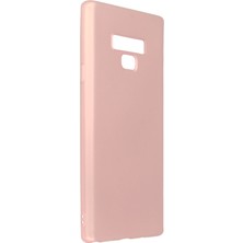 Nevarium Samsung Galaxy Note 9 Kılıf Yumuşak Dokulu Silikon + Ekran Koruyucu Cam Rose Gold