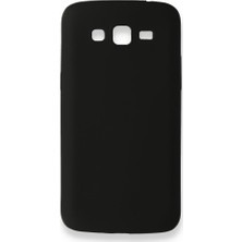 Nevarium Samsung Galaxy Grand 2 Kılıf Yumuşak Dokulu Silikon + Ekran Koruyucu Cam Siyah
