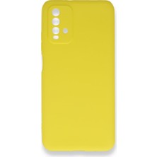 Nevarium Xiaomi Redmi Note 9 4g Kılıf Yumuşak Dokulu Silikon + Ekran Koruyucu Cam Sarı