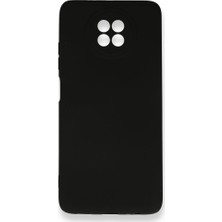 Nevarium Xiaomi Redmi Note 9 5g Kılıf Yumuşak Dokulu Silikon + Ekran Koruyucu Cam Siyah