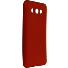 Nevarium Samsung Galaxy J7 2016 / J710 Kılıf Yumuşak Dokulu Silikon + Ekran Koruyucu Cam Bordo