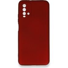 Nevarium Xiaomi Redmi Note 9 4g Kılıf Yumuşak Dokulu Silikon + Ekran Koruyucu Cam Bordo