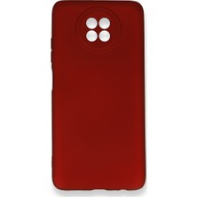 Nevarium Xiaomi Redmi Note 9 5g Kılıf Yumuşak Dokulu Silikon + Ekran Koruyucu Cam Bordo