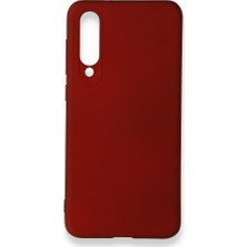 Nevarium Xiaomi Mi 9 Se Kılıf Yumuşak Dokulu Silikon + Ekran Koruyucu Cam Bordo