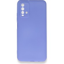 Nevarium Xiaomi Redmi Note 9 4g Kılıf Yumuşak Dokulu Silikon + Ekran Koruyucu Cam Mavi