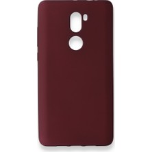 Nevarium Xiaomi Mi 5s Plus Kılıf Yumuşak Dokulu Silikon + Ekran Koruyucu Cam Bordo