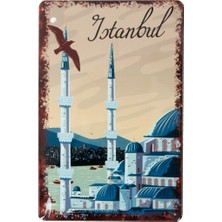 Tırtıl Hediyelik Tırtıl Blue Mosque Metal Levha Vintage