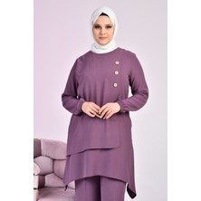 FERACE Düğmeli Battal Ikili Kadın Takım