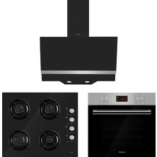 Ferre Inox Pro Gravity Ankastre Set (8000 Ank. Fırın + S 2140 Ce Ank Ocak + D025 Davlumbaz )