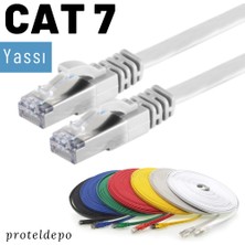 IRENIS CAT7 Yassı FTP Ethernet (Network, LAN) Kablosu, Beyaz, 50 cm