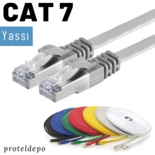 IRENIS CAT7 Yassı FTP Ethernet (Network, LAN) Kablosu, Gri, 50 cm