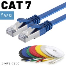 IRENIS CAT7 Yassı FTP Ethernet (Network, LAN) Kablosu, Mavi, 50 cm