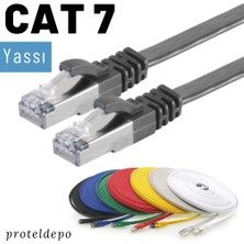 IRENIS CAT7 Yassı FTP Ethernet (Network, LAN) Kablosu, Siyah, 50 cm