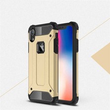 kilifone - Apple iPhone XR 6.1 - Kılıf Çift Katman Zırh Tank Crash Military Kapak - Gold - T6039