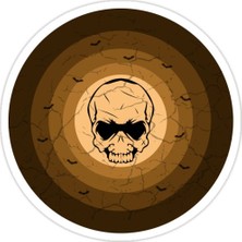 Universal Cadılar Bayramı Spot Işığı - Kahverengi Yarım Kafatası Sticker Araba Oto Arma Duvar Sticker