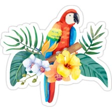 Universal Tropikal Papağan Sticker Araba Oto Arma Duvar Sticker Ev Dekoratif Çıkartma 15 cm