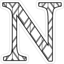 Universal N Harfi Sticker Araba Oto Arma Duvar Sticker Ev Dekoratif Çıkartma 15 cm