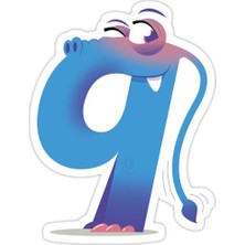 Universal Q-Monster Sticker Araba Oto Arma Duvar Sticker Ev Dekoratif Çıkartma 15 cm