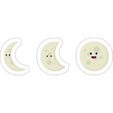 Universal Moon Sticker Araba Oto Arma Duvar Sticker Ev Dekoratif Çıkartma 15 cm