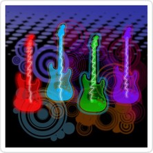 Universal Neon Gitar Sticker Araba Oto Arma Duvar Sticker Ev Dekoratif Çıkartma 15 cm