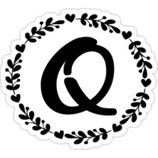 Universal Q Harfi Sticker Araba Oto Arma Duvar Sticker Ev Dekoratif Çıkartma 15 cm