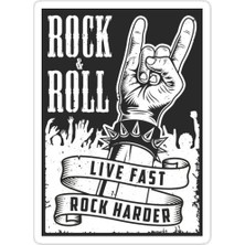 Universal Rock & Roll Sticker Araba Oto Arma Duvar Sticker Ev Dekoratif Çıkartma 15 cm
