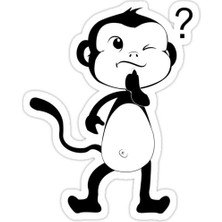 Universal Q. Maymun Sticker Araba Oto Arma Duvar Sticker Ev Dekoratif Çıkartma 15 cm