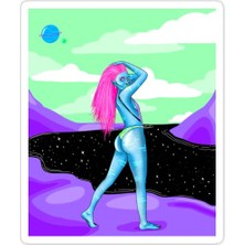 Universal Uzay Q Sticker Araba Oto Arma Duvar Sticker Ev Dekoratif Çıkartma 15 cm