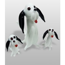 Cam Sanatı 3 Lü Beyaz Köpek Seti 076