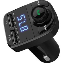 Zamass Car X8 Araç Fm Transmitter Bluetooth USB Mp3 Sd Kart Çakmaklık Şarj Girişli Oto Müzik Çalar Kiti