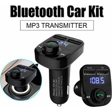 Zamass Car X8 Araç Fm Transmitter Bluetooth USB Mp3 Sd Kart Çakmaklık Şarj Girişli Oto Müzik Çalar Kiti