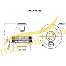 BVN Bahçıvan BRCF-M 315 Yatay Atışlı 1800 m³/h Radyal Çatı Fanı