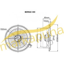 BVN Bahçıvan BDRAX 300-2K Yüksek Devirli 30 cm 2020 m³/h Debi Aksiyel Aspiratör Fan