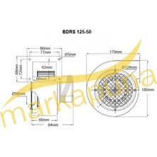 BVN Bahçıvan BDRS 125-50 Sac Gövdeli 250 m³/h Salyangoz Fan