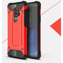 noktaks - Samsung Galaxy S9 Plus - Kılıf Çift Katman Zırh Tank Crash Military Kapak - Kırmızı - T2447