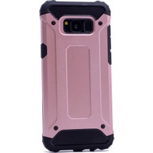 noktaks - Samsung Galaxy S8 - Kılıf Çift Katman Zırh Tank Crash Military Kapak - Rose Gold - T2501