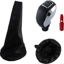 Moda Partner-Berlingo Spor Vites Topuzu ve Çerçeveli Vites Körüğü Takımı 1996-2008 Gri Kapaklı Spor Topuz