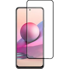 Microcase Xiaomi Redmi Note 10S Tam Kaplayan Çerçeveli Tempered Ekran Koruyucu - Siyah