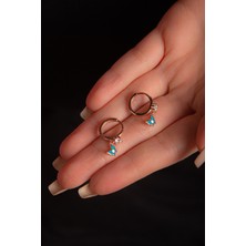 Zarif Silver Lazer Mineli 925 Ayar Gümüş Kombin Kelebek Halka Küpe