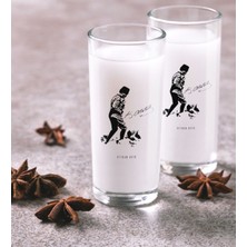 BK Kişiye Özel Renkli Baskılı Atatürk Temalı Ikili Rakı Bardağı Seti-16