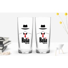 BK Kişiye Özel Renkli Baskılı Godfather Baba Tasarımlı Ikili Rakı Bardağı Seti-17