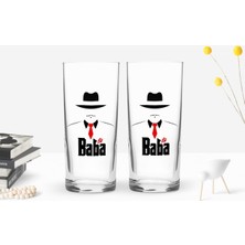 Bk Gift Renkli Baskılı Godfather Baba Tasarımlı Ikili Rakı Bardağı Seti-17