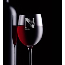 BK Kişiye Özel N Baş Harfli ve Isimli Şarap Kadehi