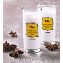 BK Kişiye Özel Renkli Baskılı Insan Iki Şeyi Saklayamaz Ikili Rakı Bardağı Seti