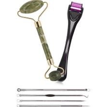 Mujgan 3'lü Cilt Bakım Seti Dermaroller + Yeşimtaşı + 4'lü Gümüş Komedon