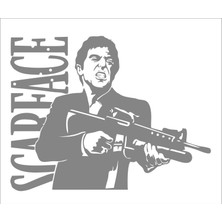 Sticker Fabrikası Yaralı Yüz Scarface Al Pacino Sticker 00890