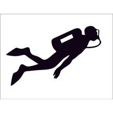 Sticker Fabrikası Dalgıç Dalış Scuba Diving Sticker 00898